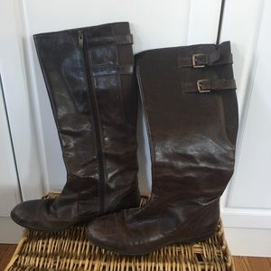Enzo Angiolini Brown Leather Riding Boots